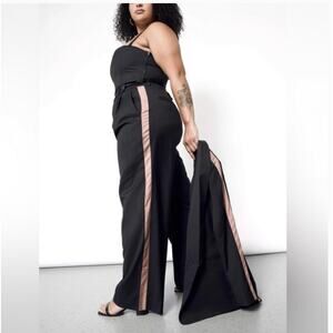 Wildfang The Empower Wide Leg Trousers Tuxedo Stripe Plus Size Pant Size 26 NWT